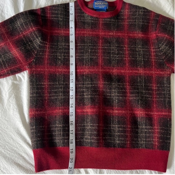 Vintage Pendleton Red Wool Plaid Sweater Size medium - Picture 3 of 7